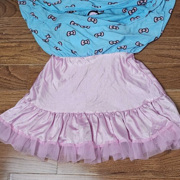 Sanrio Hello Kitty Dress Girls Size 4 Kids Blue Pink Tulle Tutu One Piece Outfit - Picture 7 of 9